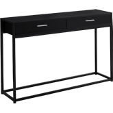 48" Console Table in Black & Black Metal